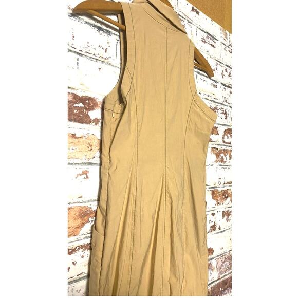 By Anthropologie Sleeveless Midi Linen + Cotton Blend Button Down Shirt Dress - Picture 14 of 14